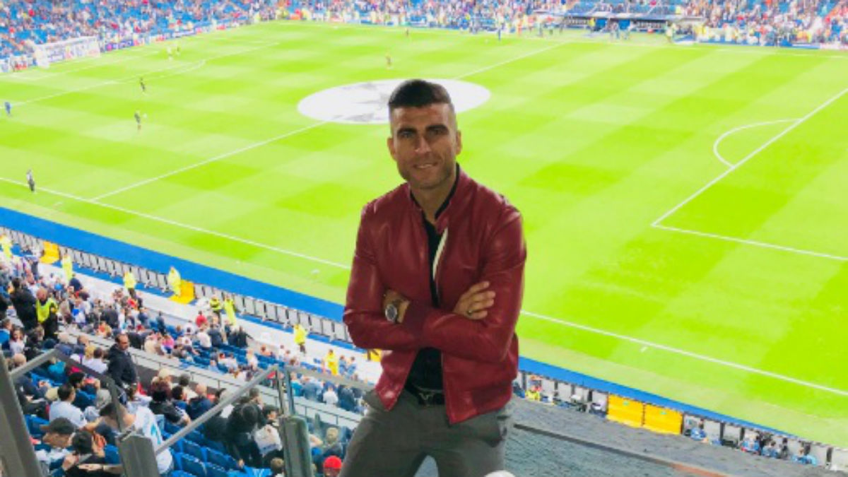 Armando Lozano, jugador del Fuenlabrada, fue uno de los presentes en el Bernabéu, ante el Tottenham (Twitter).