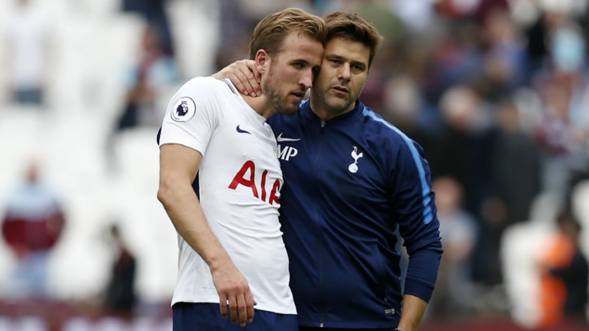 Pochettino y Kane, en un partido del Tottenham. (Getty)