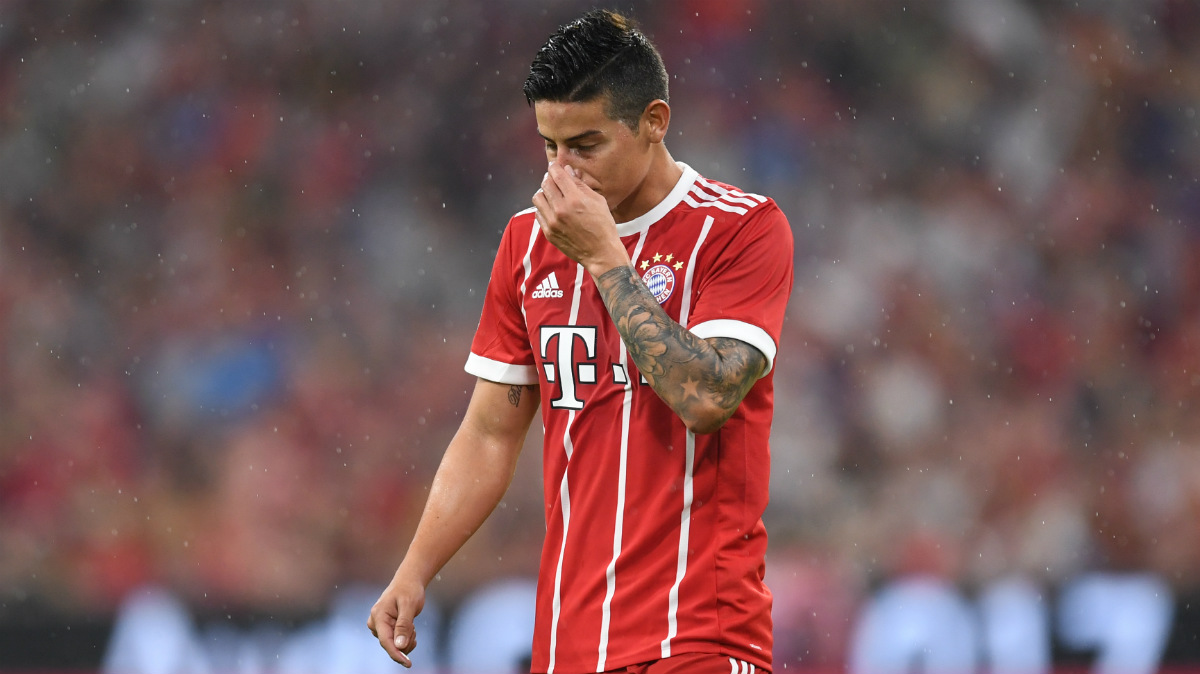 James está fracasando en su primer año en el Bayern. (AFP)