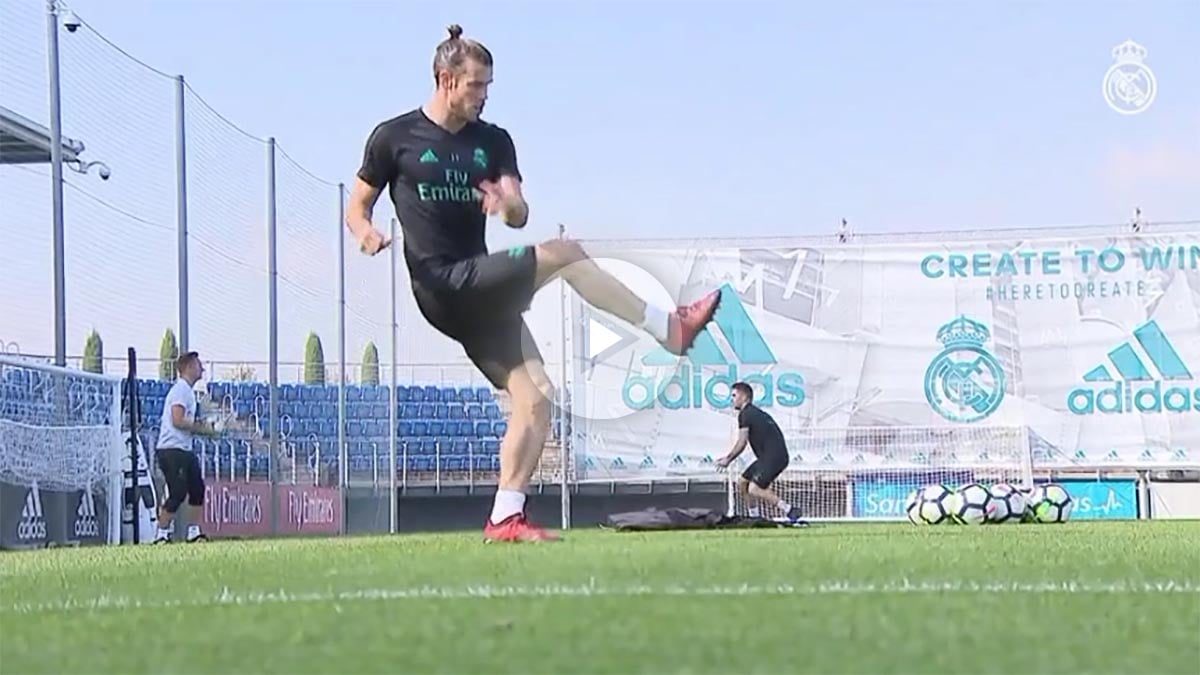 Bale ya se entrena sobre el césped pensando en Wembley