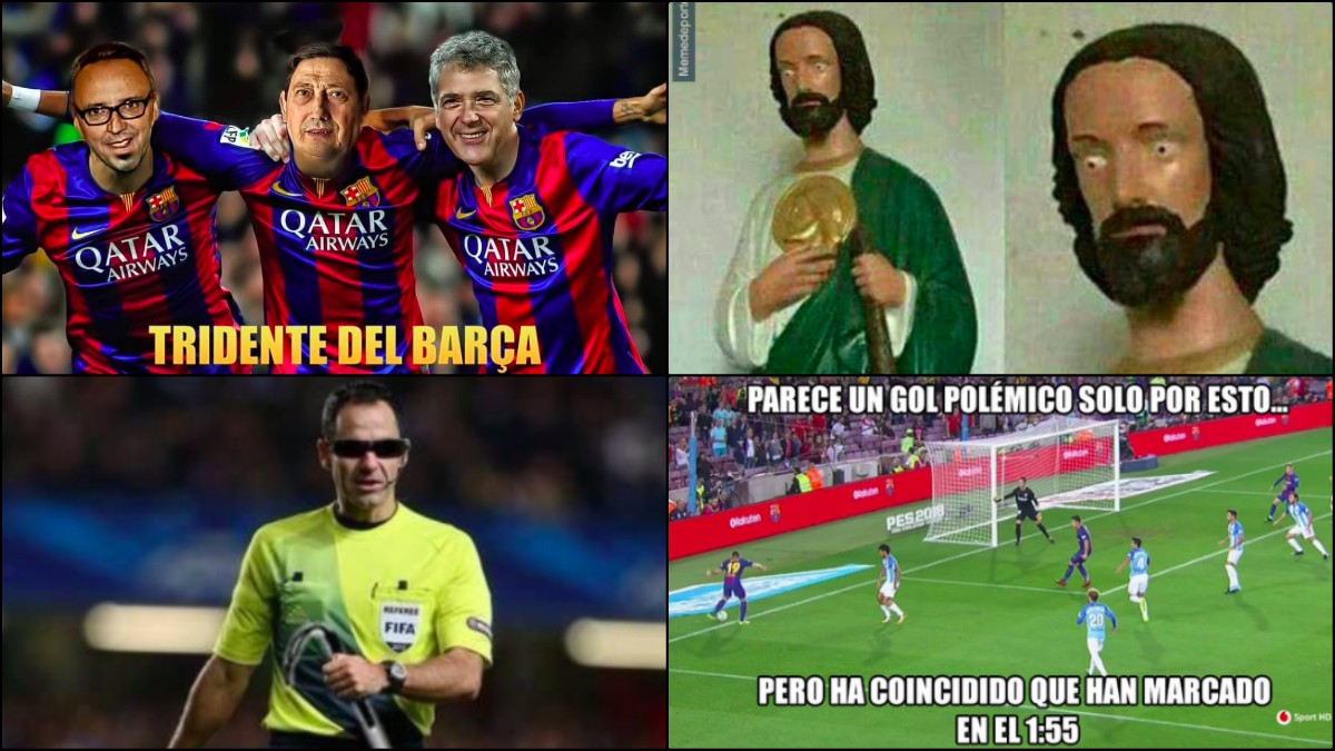 Los memes alucinan con el gol ilegal del Barcelona