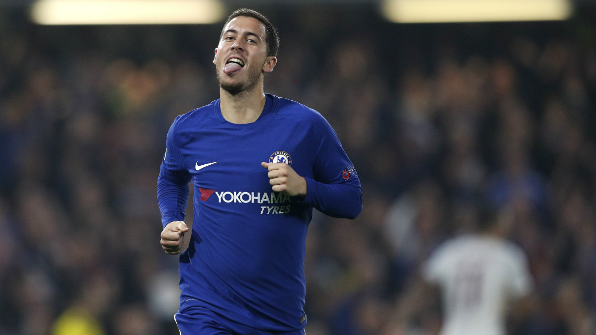 Eden Hazard celebra un gol con el Chelsea. (AFP)