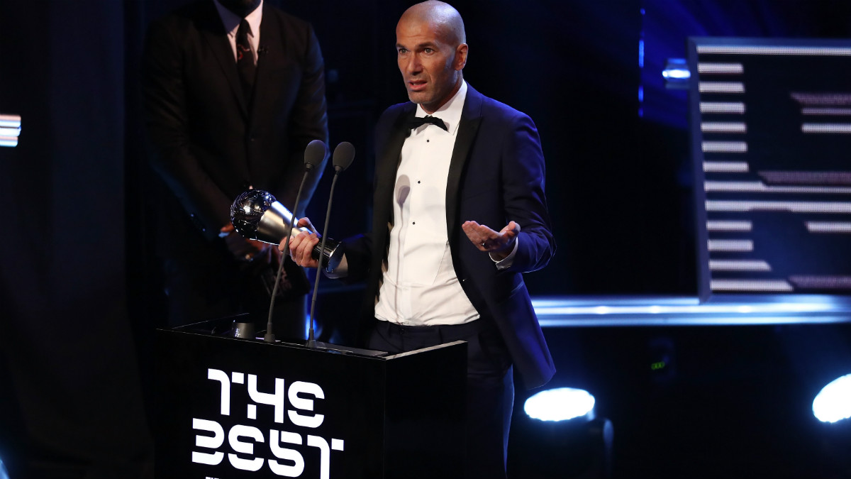 Zidane agradece el premio The Best 2017. (Getty)