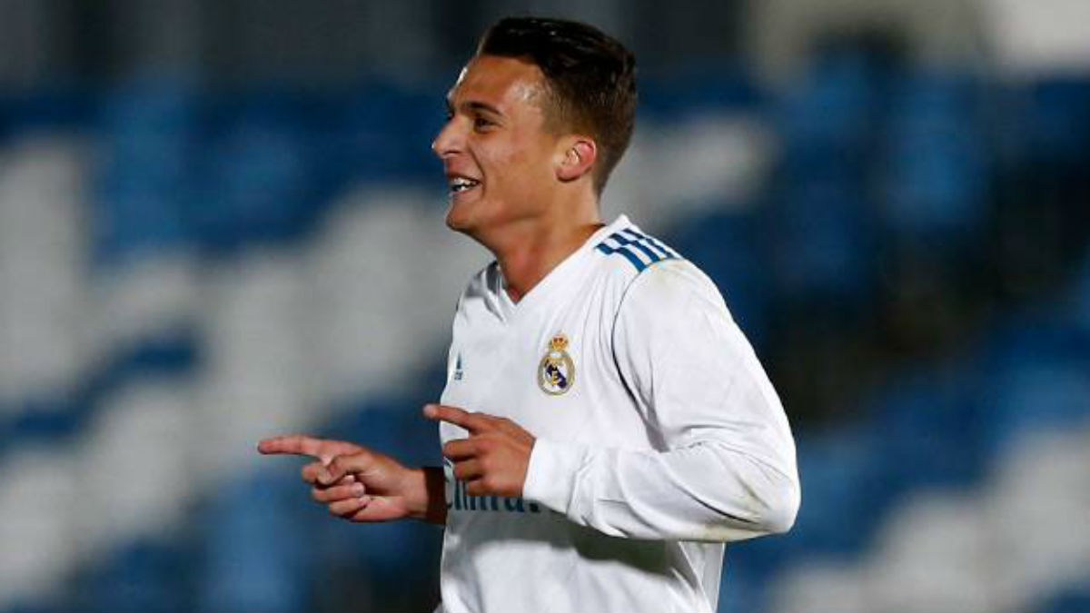 Luismi Quezada celebra un gol con el Castilla. (Realmadrid.com)