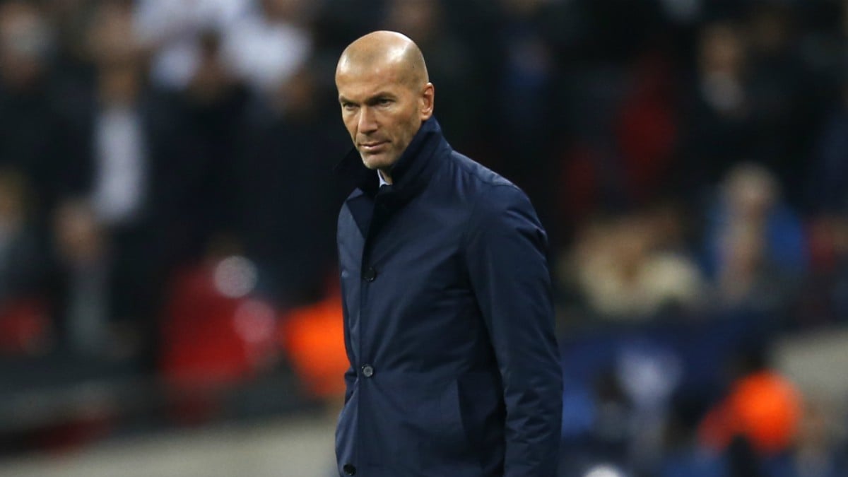 Zidane, en el Tottenham vs Real Madrid. (AFP)