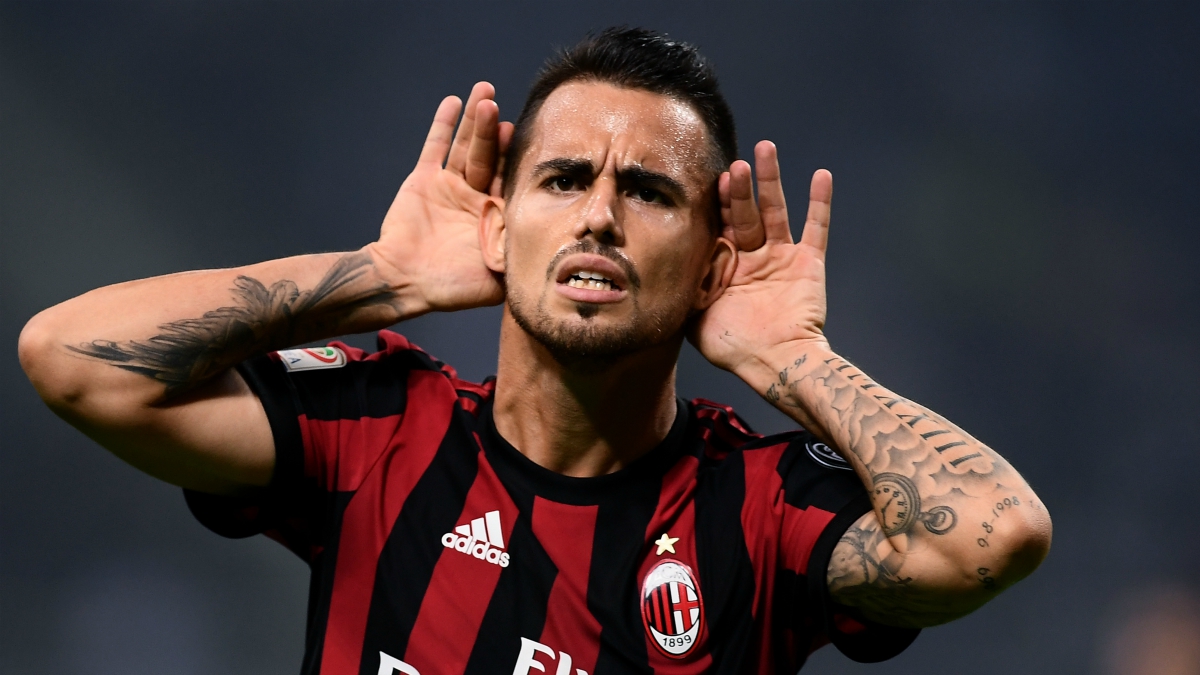 Suso celebra un gol con el Milan. (AFP)
