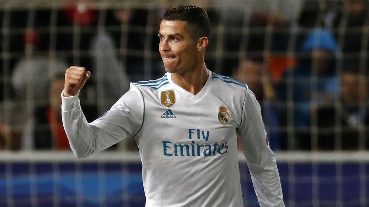 Cristiano Ronaldo celebra un gol esta temporada. (AFP)