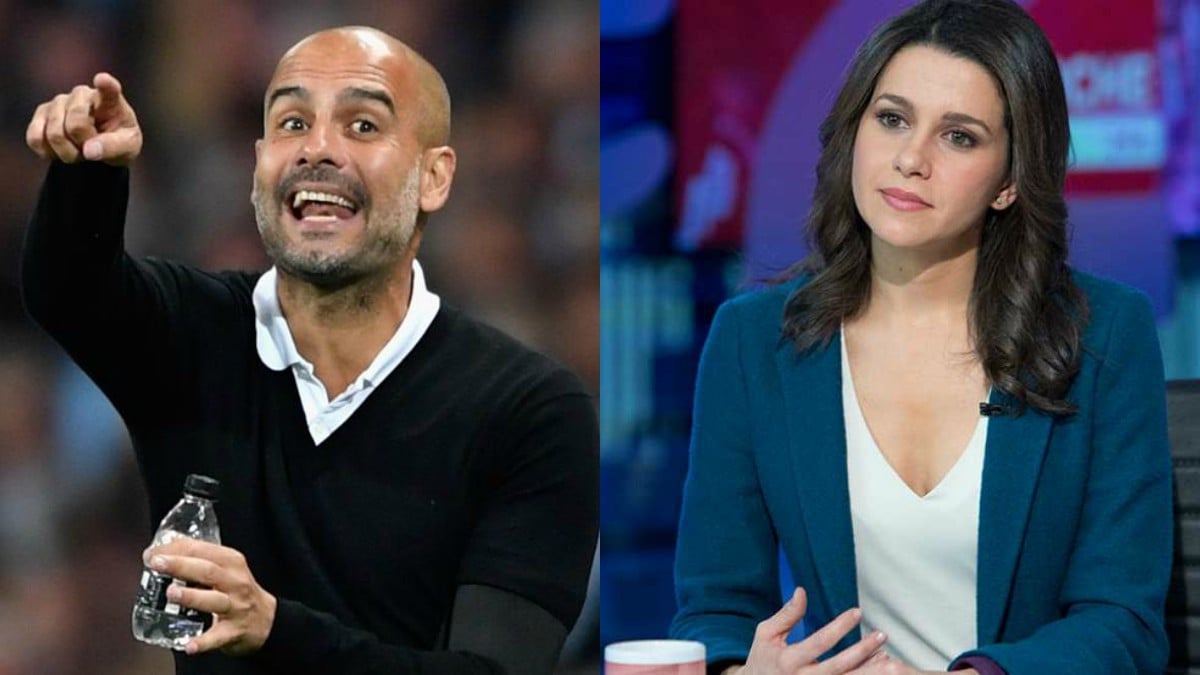 Pep Guardiola e Inés Arrimadas.