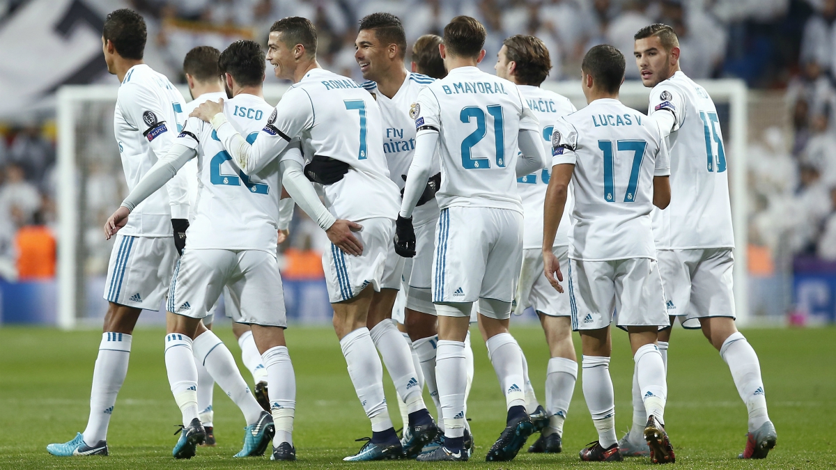 Los jugadores del Real Madrid celebran uno de los goles al Dortmund. (Getty Images)