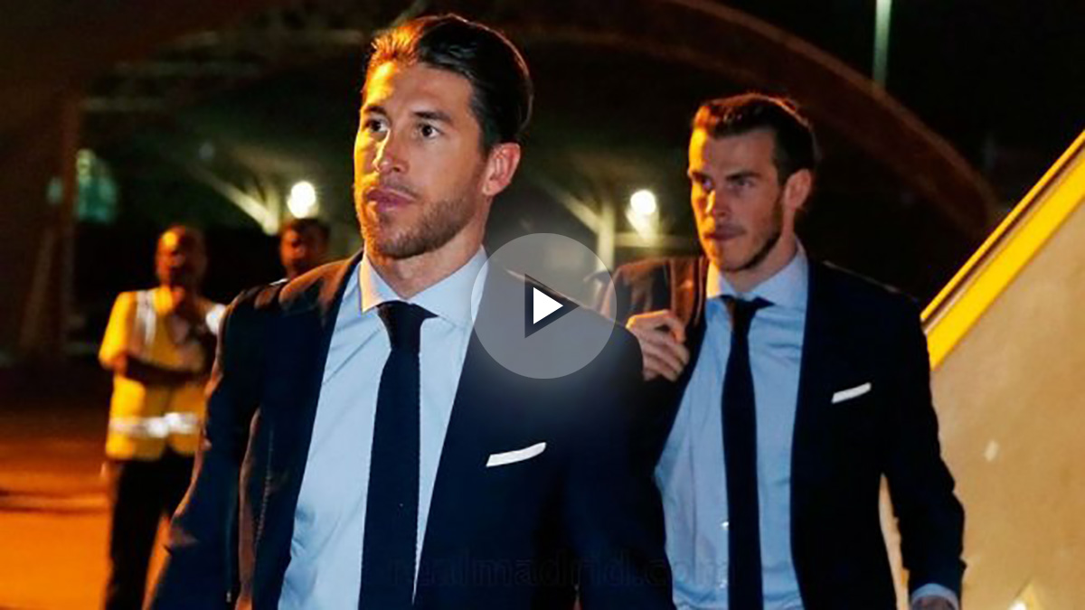 Sergio Ramos y Gareth Bale aterrizan en Abu Dabi. (Realmadrid.com)