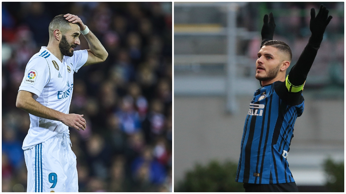 Benzema e Icardi, la cruz y la cara de esta temporada. (Fotos: Getty Images)