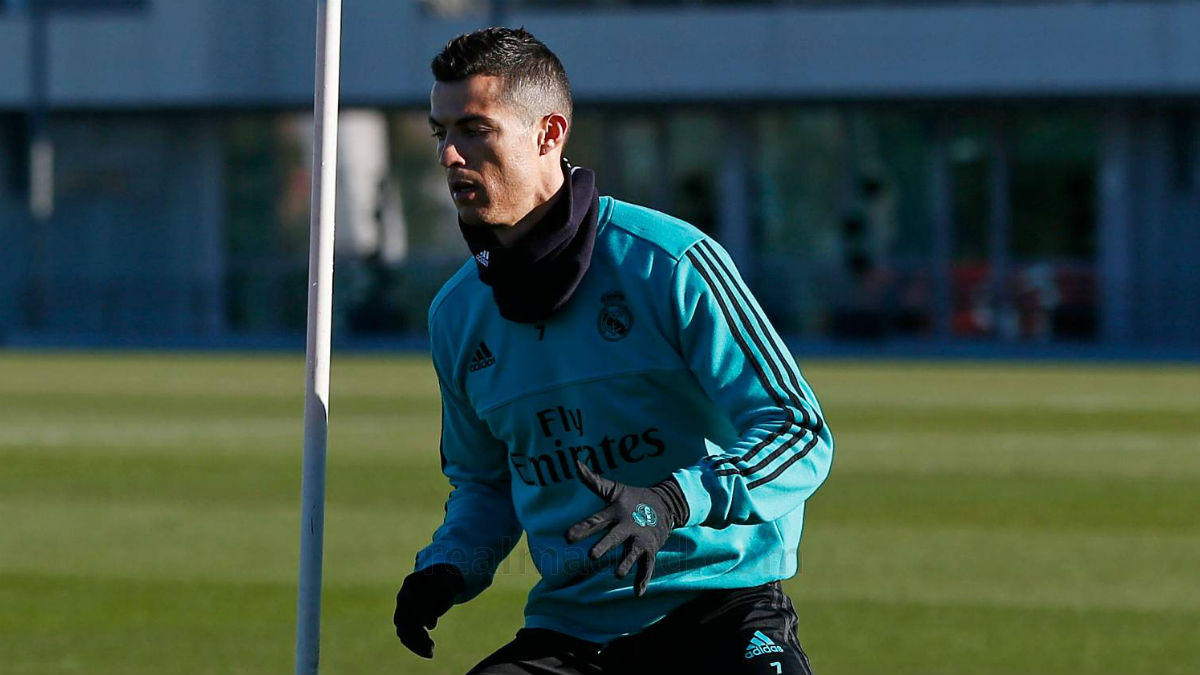 Cristiano Ronaldo se entrena en solitario. (realmadrid.com)