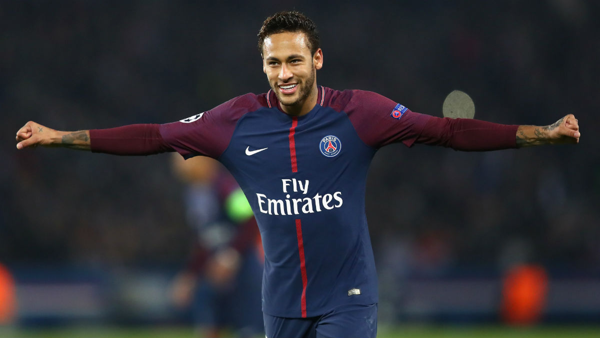 Neymar celebra un gol con el PSG. (Getty)