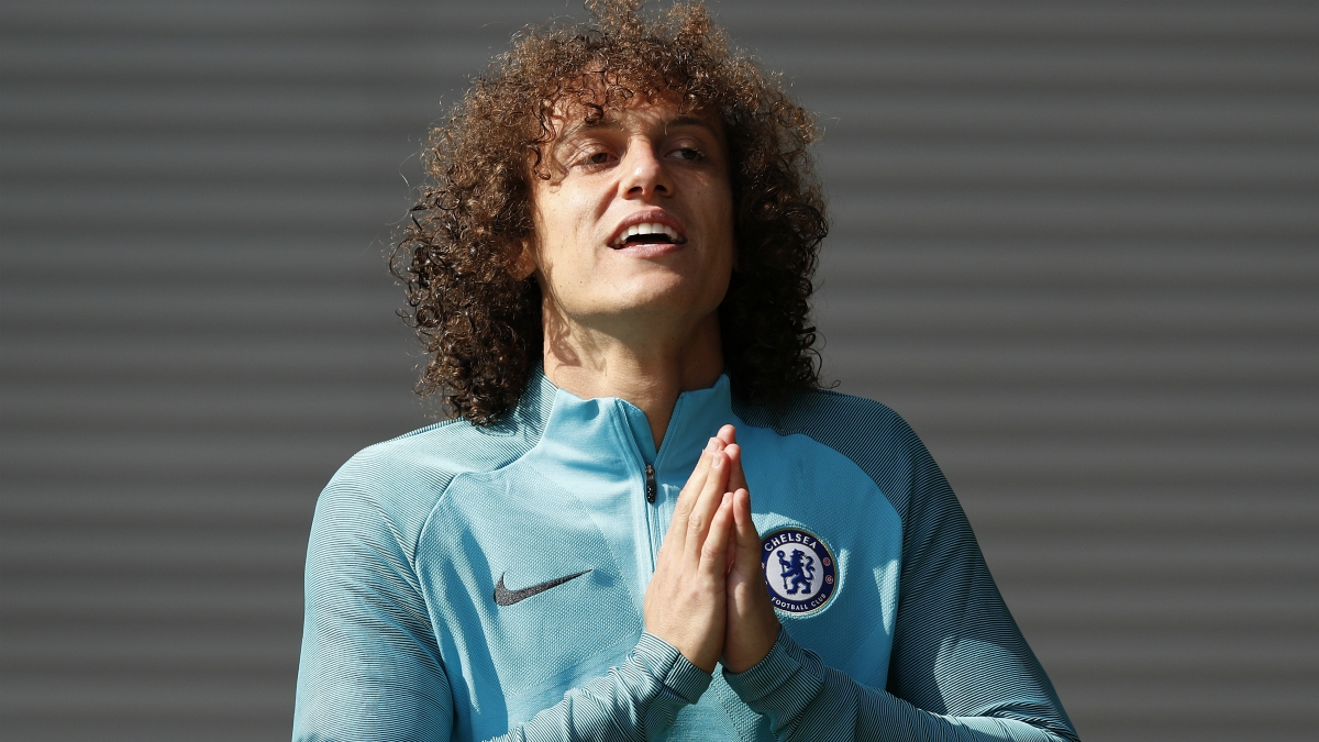 David Luiz durante un entrenamiento con el Chelsea. (AFP)