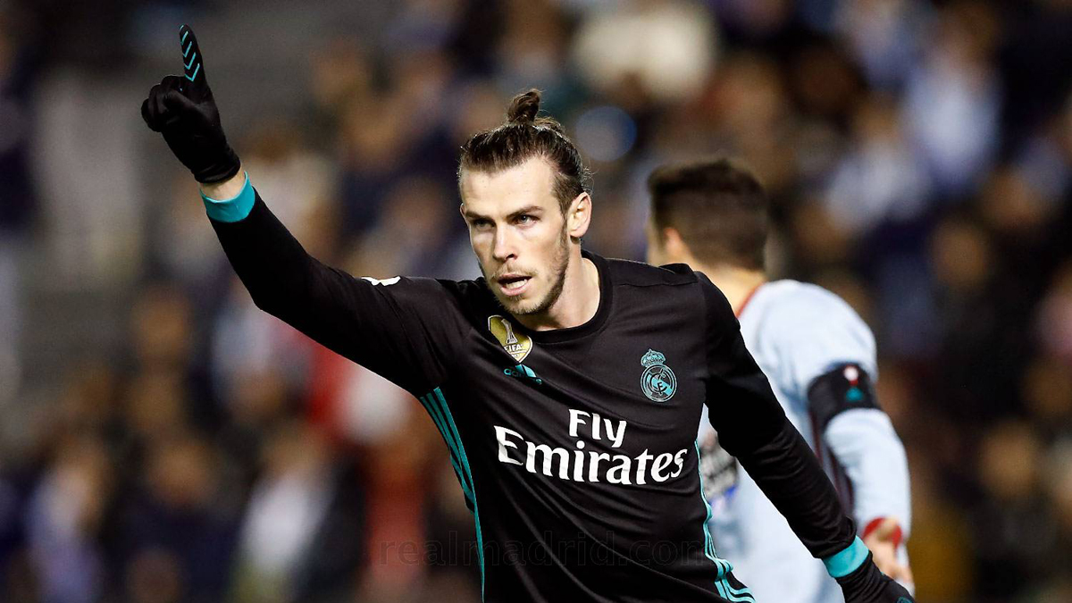 Bale, celebrando uno de sus goles en Balaídos (www.realmadrid.com).