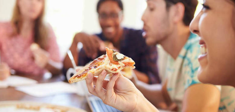 Pizza de espinacas y queso de cabra