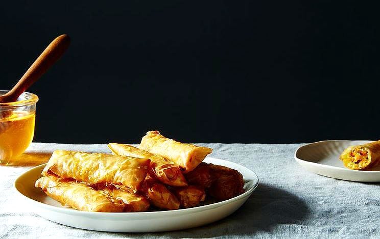 Börek de zanahoria queso y espinacas