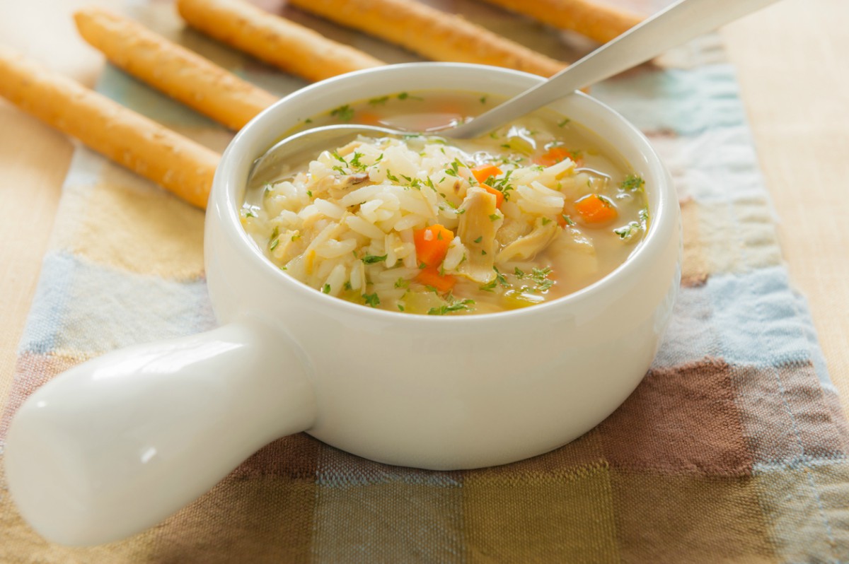 Receta de sopa de arroz y verduras