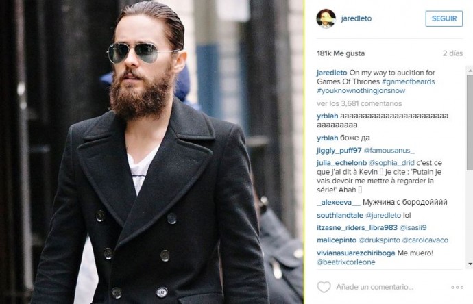 Jared Leto acude a una audición de 'Juego de Tronos'