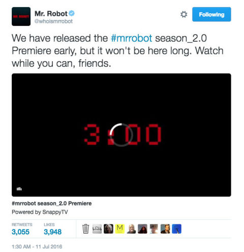 Mr Robot preestrena su segunda temporada en YouTube