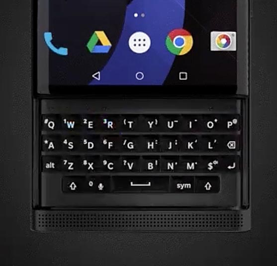 BlackBerry Venice teclado detalle