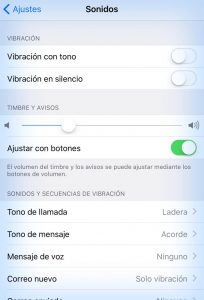 Desactiva vibracion iOS