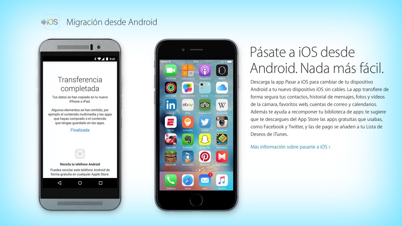 La app “Pasar a iOS” de Apple desata la ira de los fans de Android