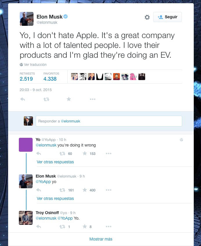 Tuit Elon Musk Apple