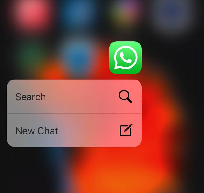Whatsapp 3d touch