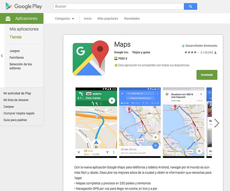 Google Maps Play Store
