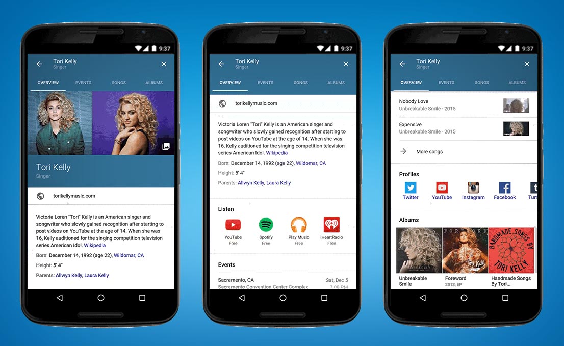 Google para Android potencia las búsquedas de música, cine y series