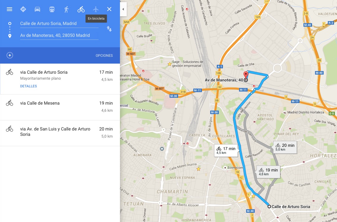 app google maps bicicletta