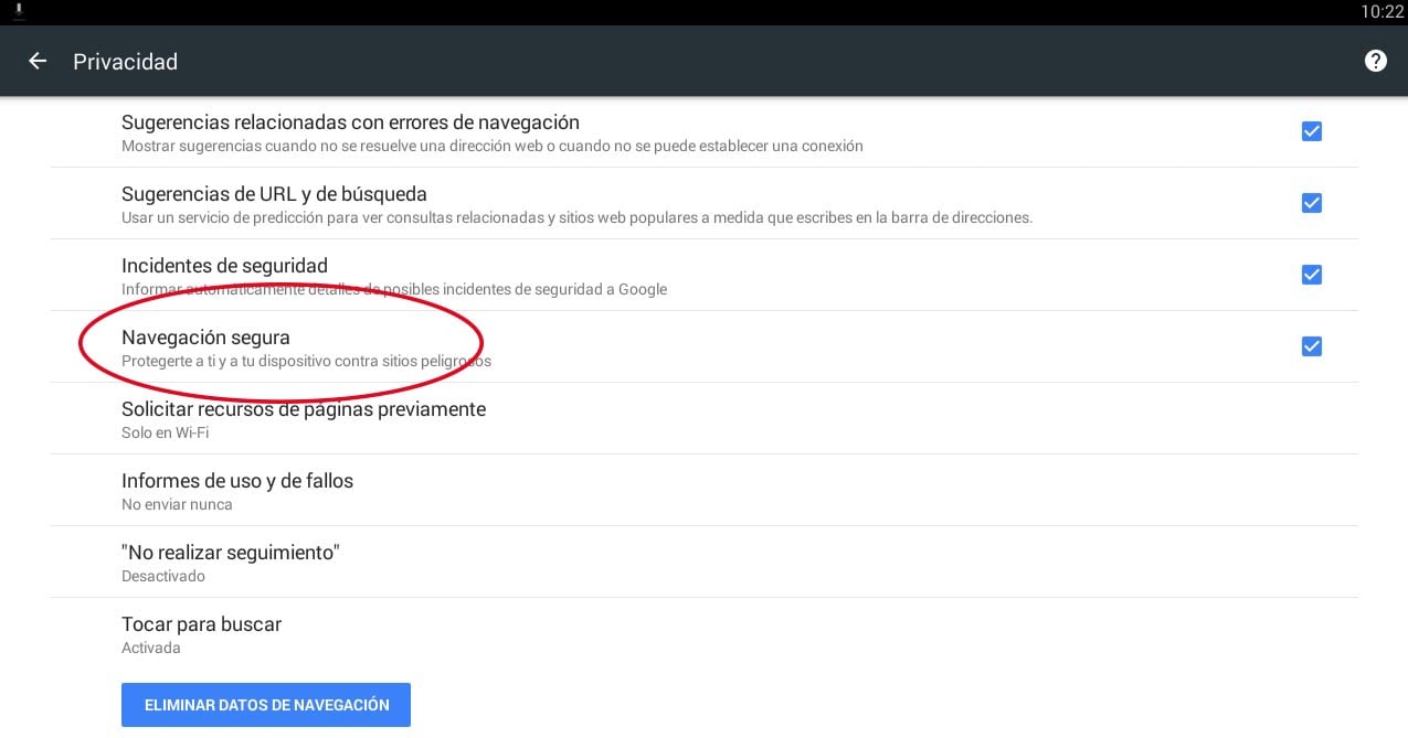 Navegacion Segura Chrome