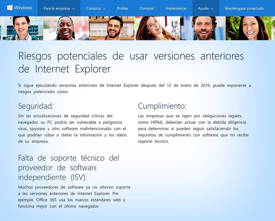 Captura Windows fin soporte explorer