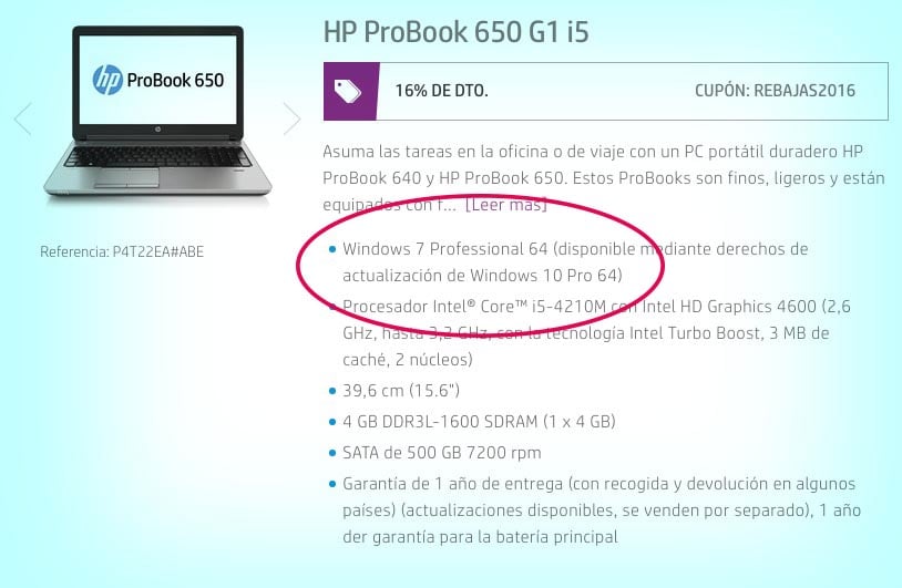 Muchos fabricantes ofrecen todavía a día de hoy ordenadores con Windows 7 instalado de fábrica, fundamentalmente apara las empresas que todavía usan este sistema, aunque en un futuro próximo no será posible ofrecer estos equipos con el hardware más moderno.