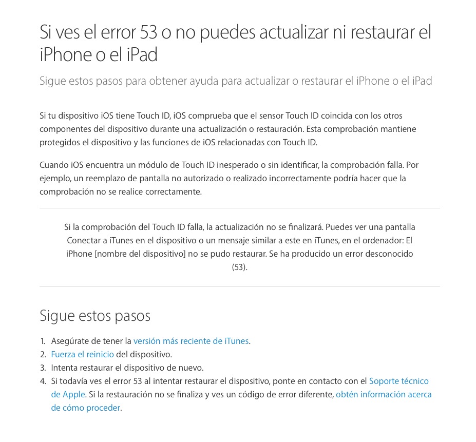 Error 53 guia Apple