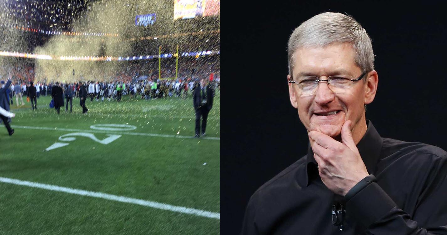 Internet se burla de la pésima foto de Tim Cook en la Super Bowl