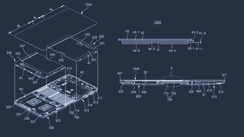 Samsung Pantalla plegable patente-3