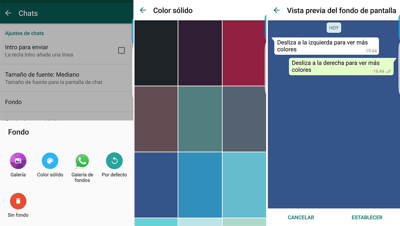 Whatsapp fondo color solido