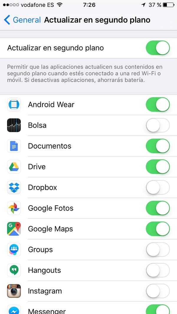 Actualizacion en segundo plano iOS