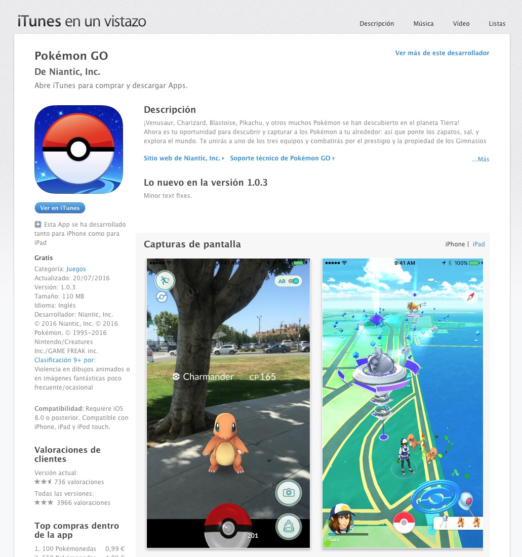 Pokemon go app store