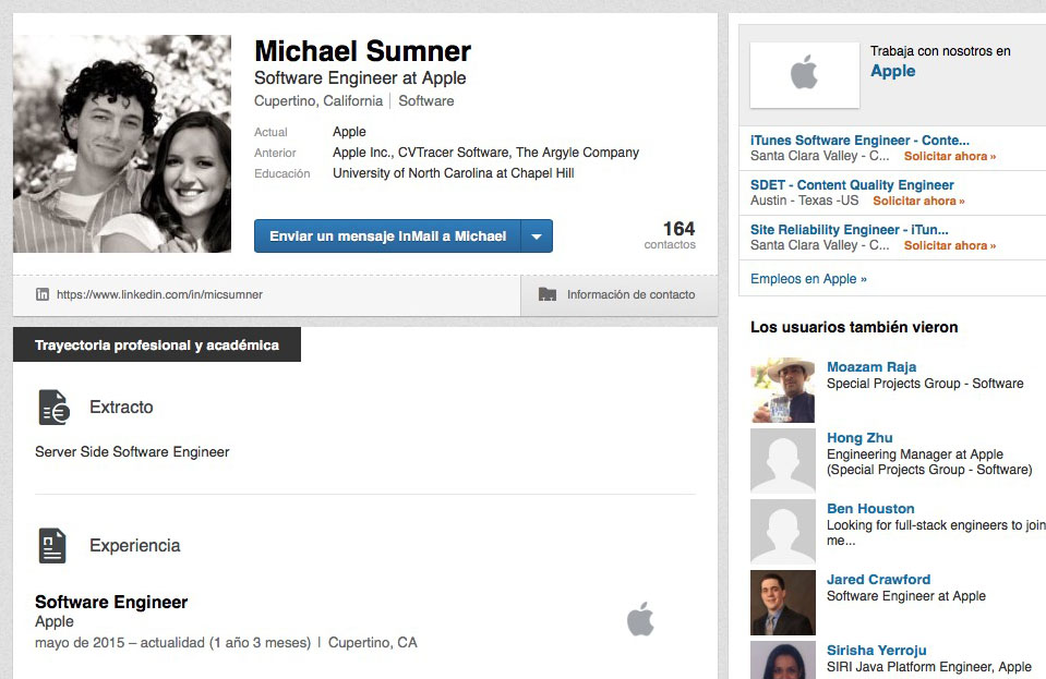 Michael Sumner es uno de los ingenieros que están desarrollando el software y los sistemas que gobernarán los Apple Car.
