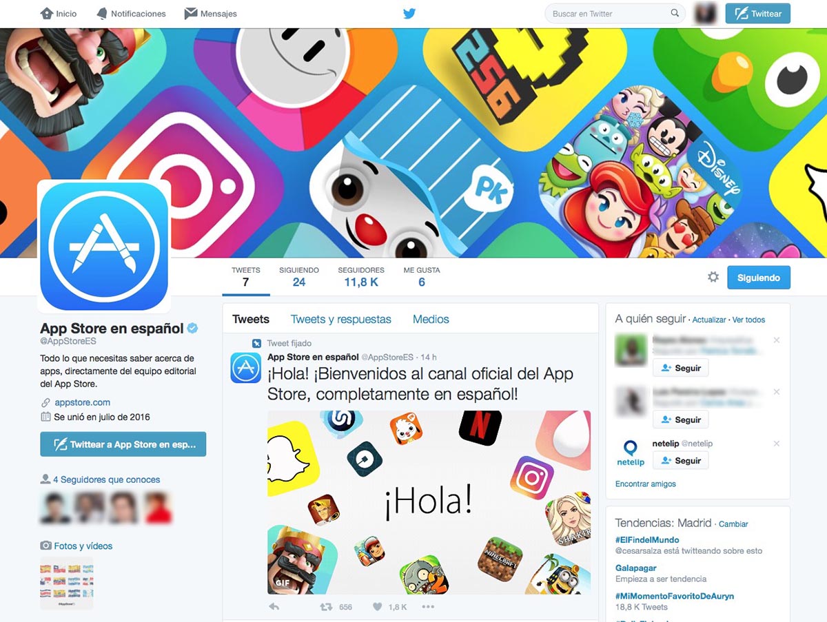 App Store Twitter espaniol