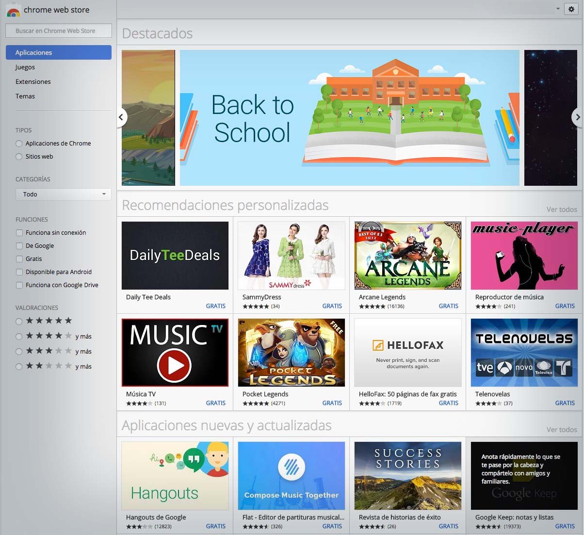 La aplicaciones Chrome Apps