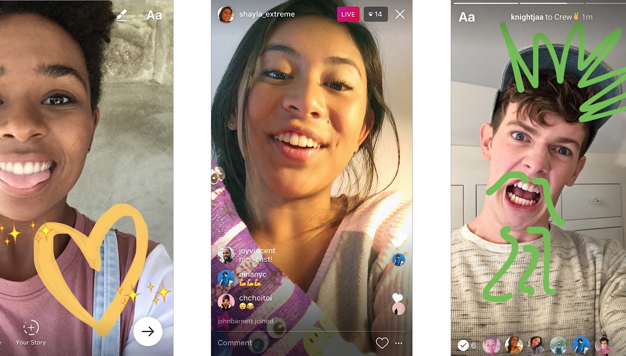 Instagram añade vídeo efímero en directo y mensajes que se auto destruyen