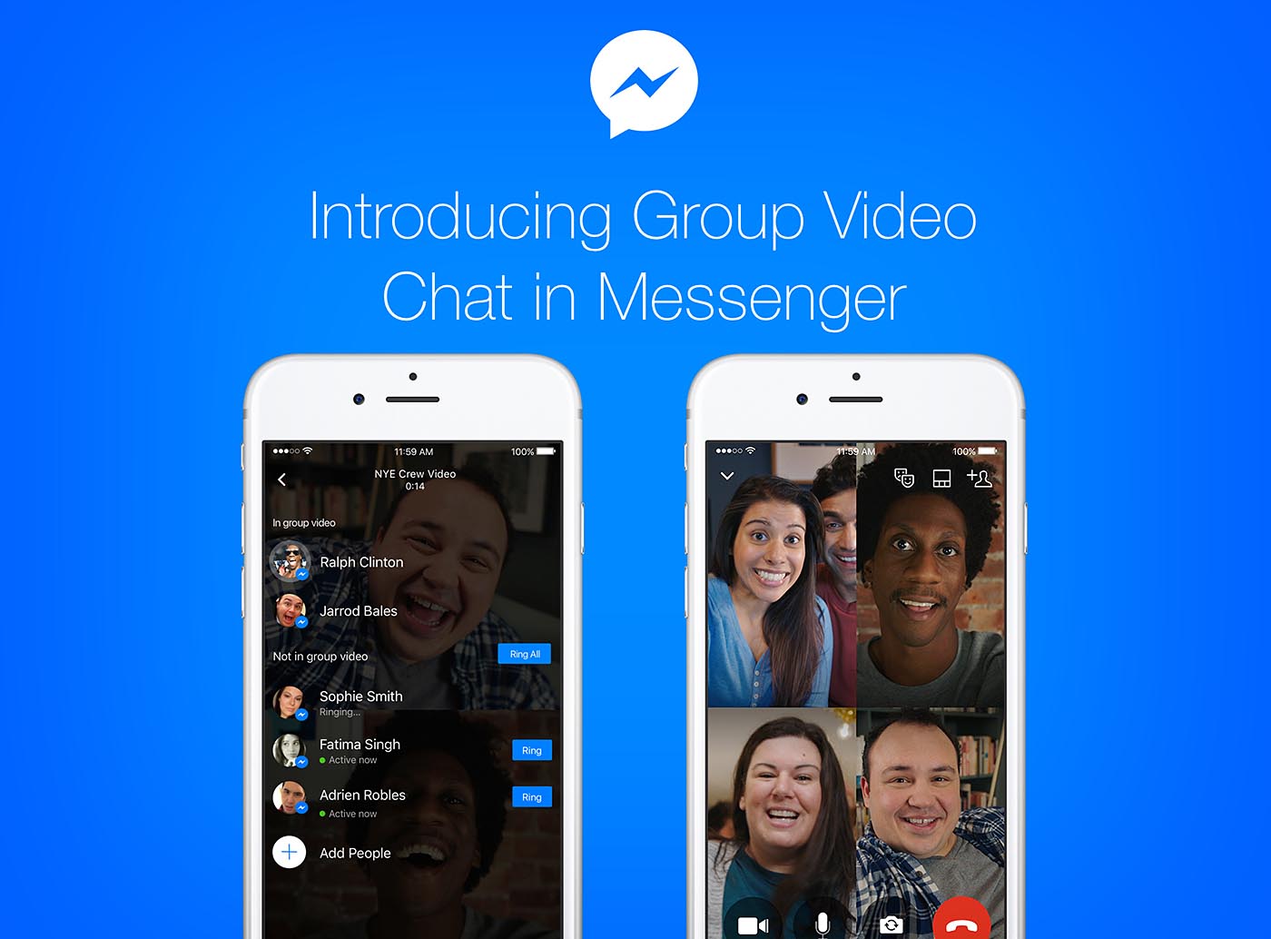 Facebook Messenger llamada video en grupo 1