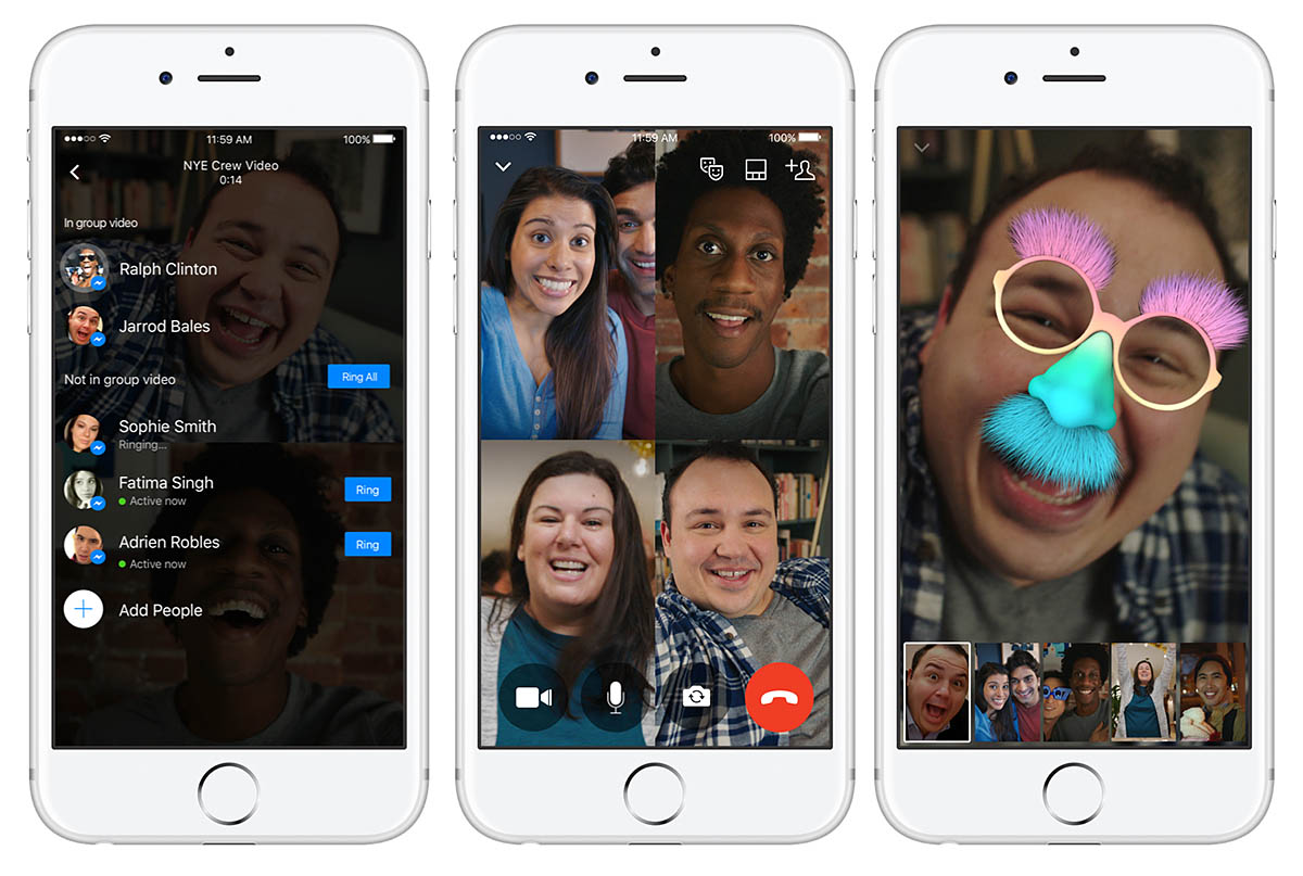 Facebook Messenger estrena las llamadas de vídeo en grupo o el “modo fiesta en casa”