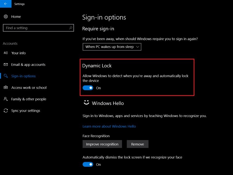 Windows 10 bloqueará el ordenador cuando detecte que no estás ya delante de él