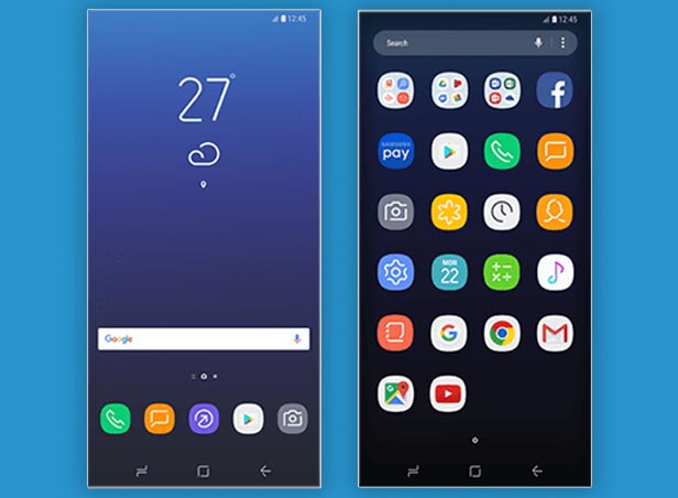 Samsung Galaxy S8 interfaz e iconos