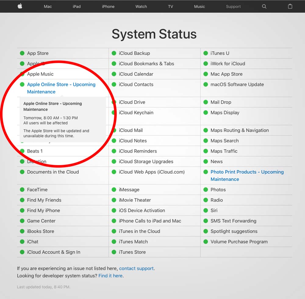 Apple estado sistemas